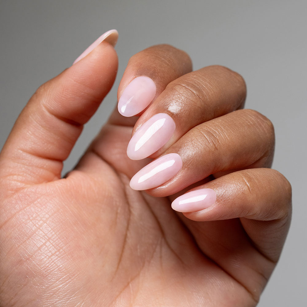 Gelous Candy Floss Builder in a Bottle (BIAB) gel nail polish on model - photographed in Australia