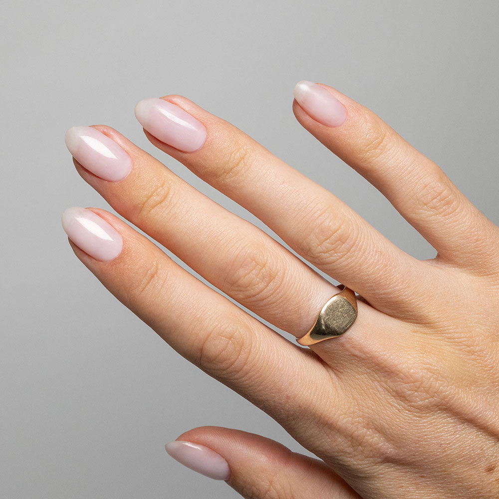 Gelous Dreamy Builder in a Bottle (BIAB) gel nail polish on model - photographed in Australia