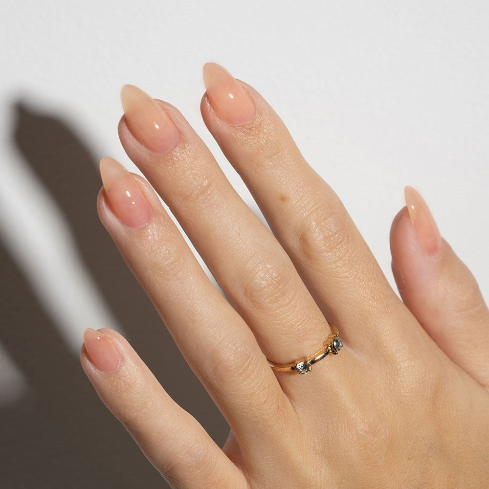 Gelous Imperfect Peach Builder Gel gel nail polish - photographed in New Zealand on model