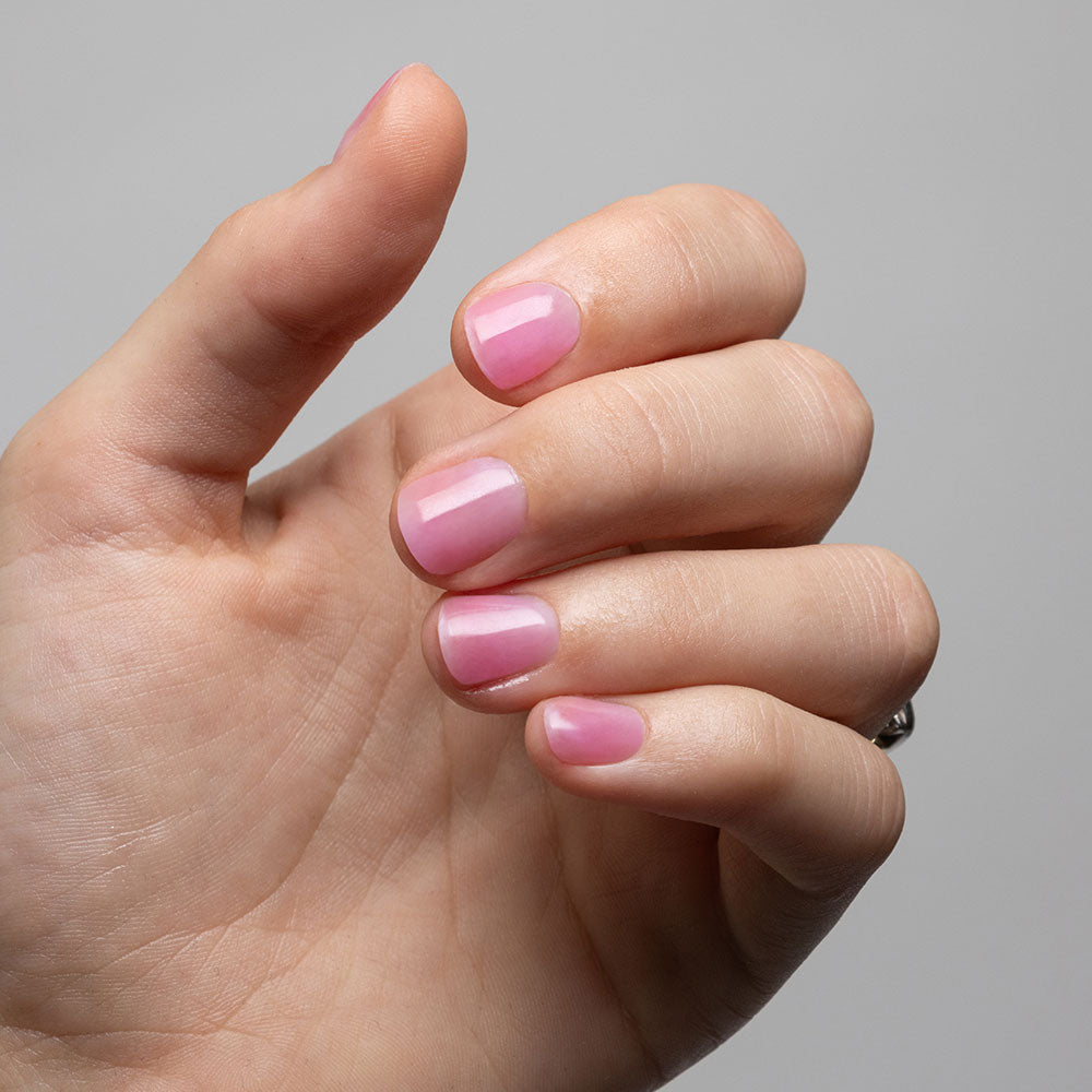 Gelous Lip Gloss Builder in a Bottle (BIAB) gel nail polish on model - photographed in Australia