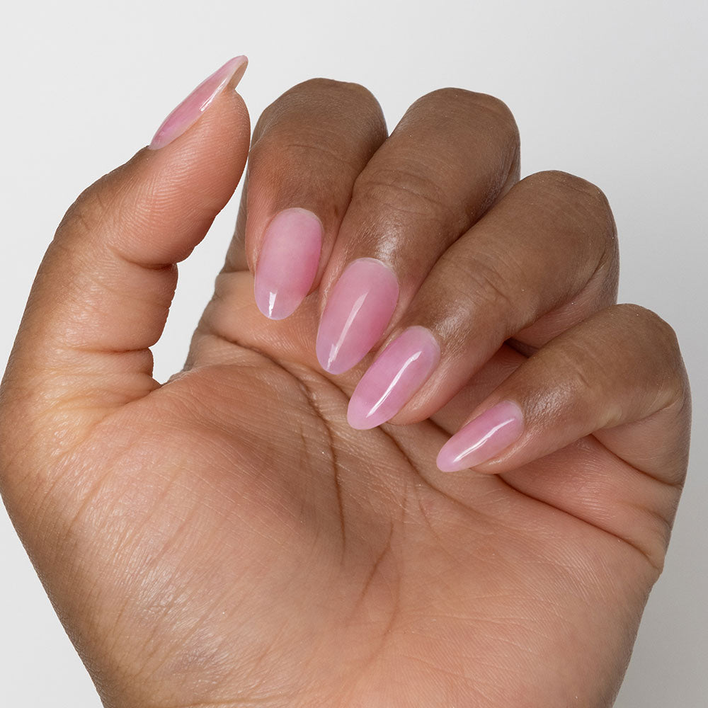 Gelous Lip Gloss Builder in a Bottle (BIAB) gel nail polish on model - photographed in Australia