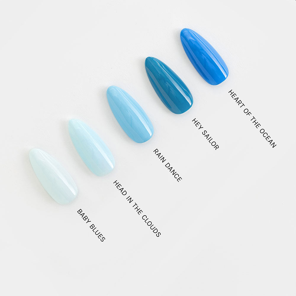 Gelous Baby Blues gel nail polish comparison - photographed in Australia