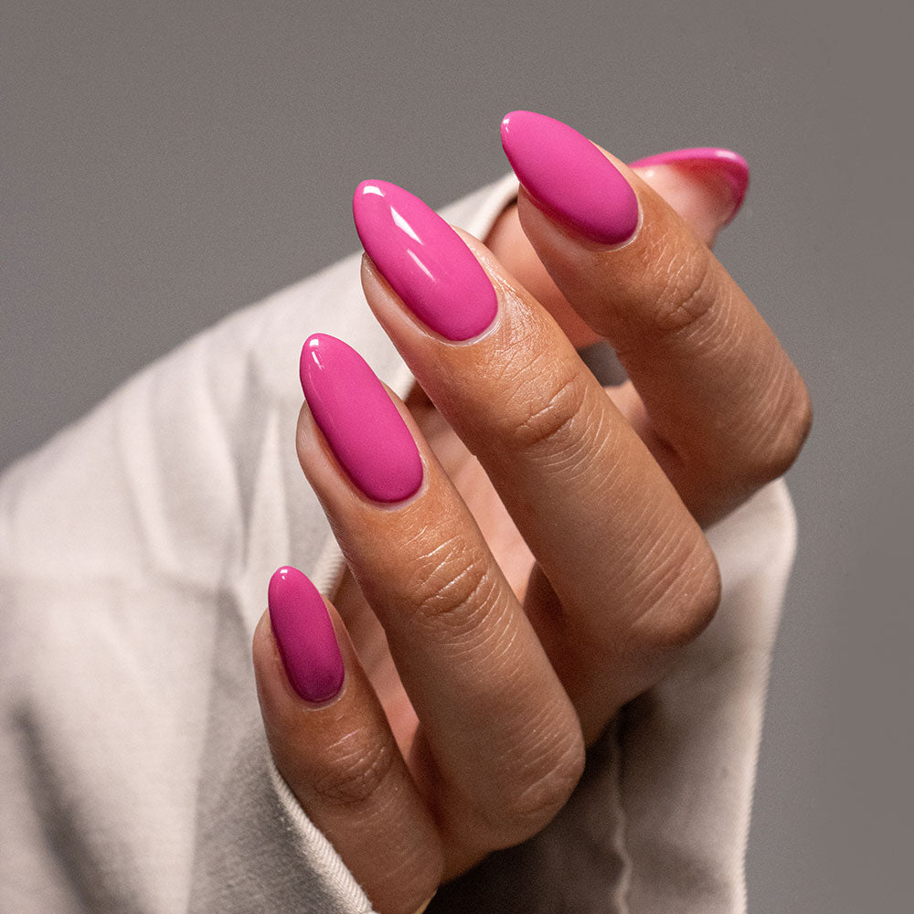 Gelous Berry Crush gel nail polish - photographed in Australia on model