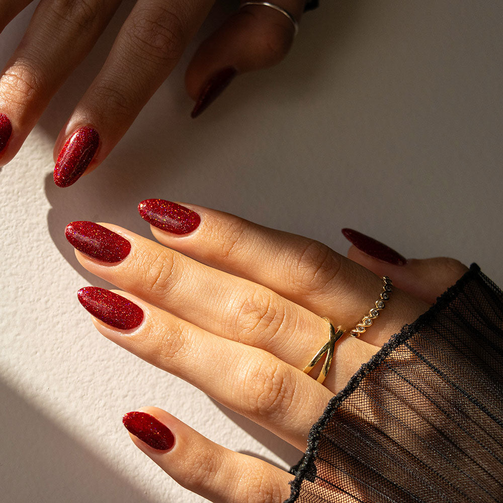 Gelous Blood Lust gel nail polish swatch - photographed in Australia