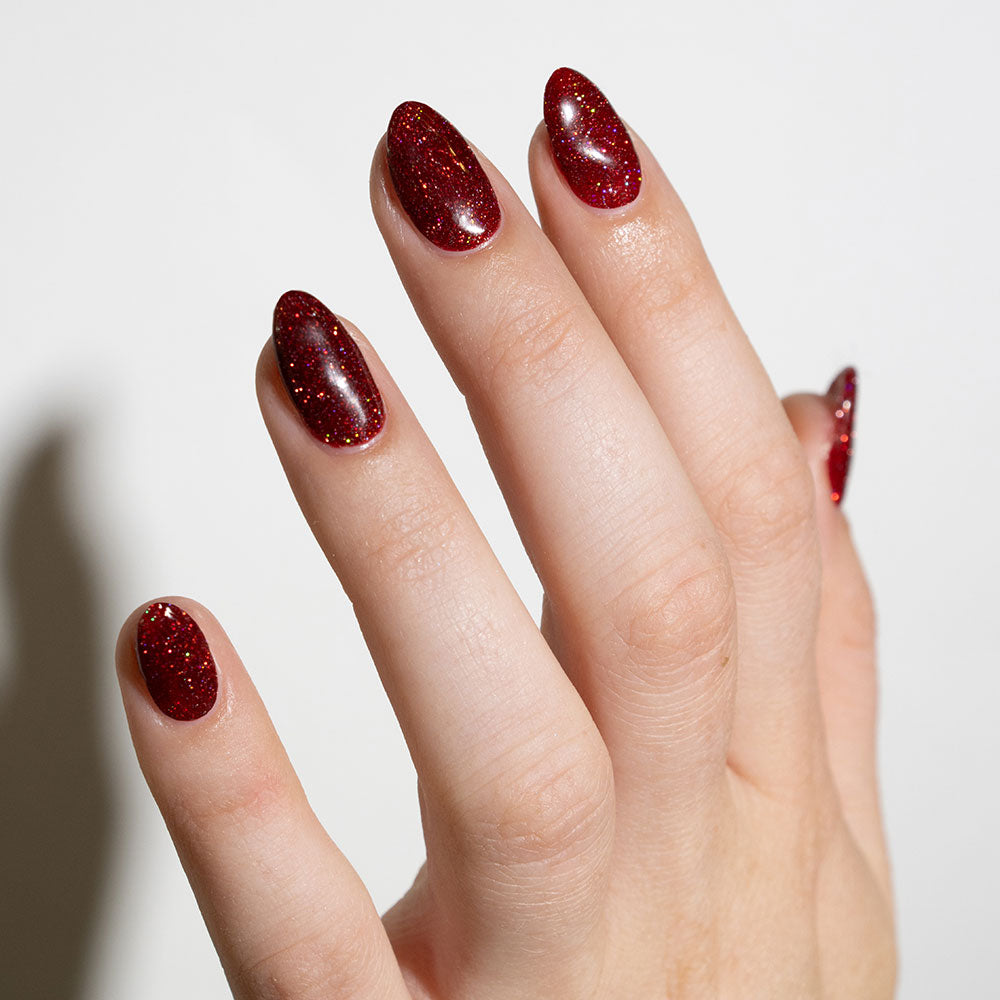 Gelous Blood Lust gel nail polish swatch - photographed in Australia