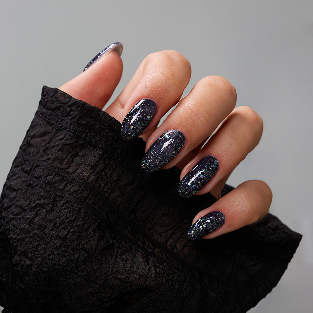 Gelous Black Magic gel nail polish - photographed in Australia on model