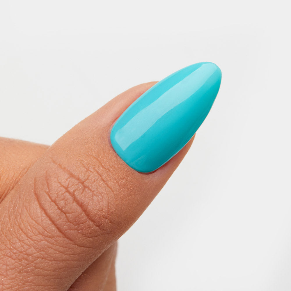 Gelous Blue Spring gel nail polish swatch - photographed in Australia