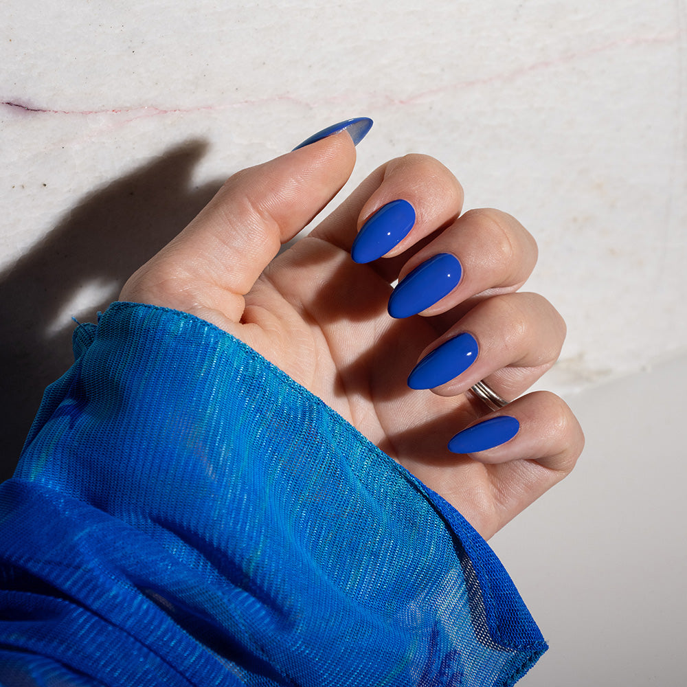 Gelous Blue Lagoon gel nail polish - photographed in Australia on model