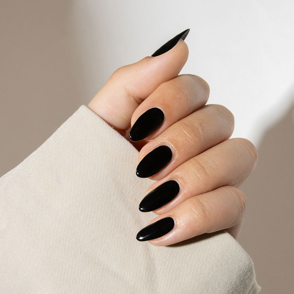 Gelous Black Out gel nail polish - photographed in Australia on model