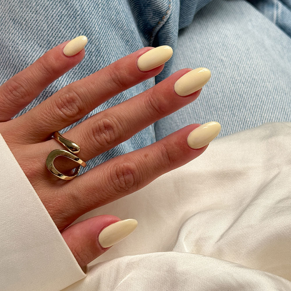 Gelous Buttercream gel nail polish - photographed in Australia on model