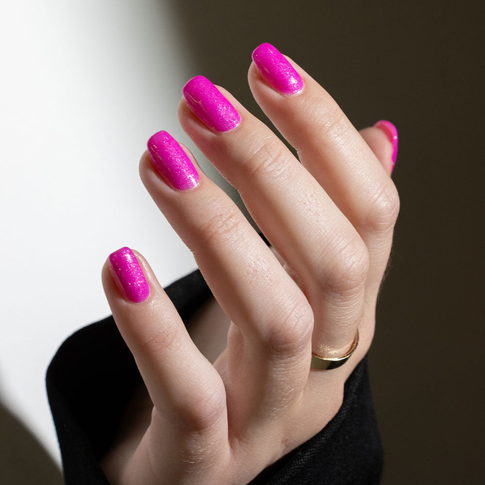 Gelous Back to the Fuchsia gel nail polish - photographed in Australia on model