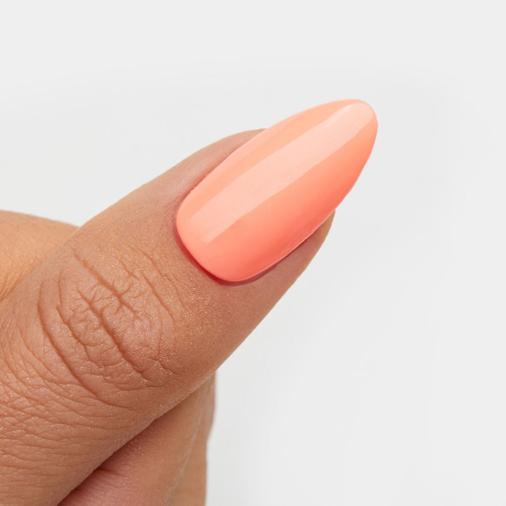 Gelous Coral Baskin gel nail polish swatch - photographed in Australia