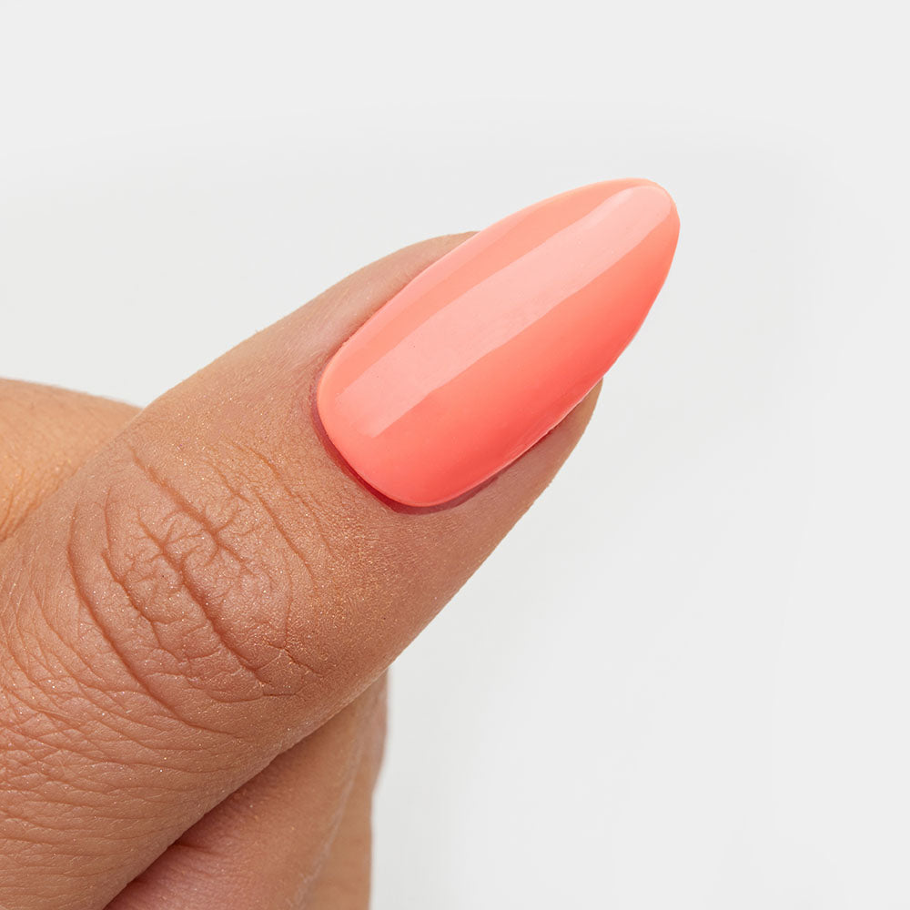 Gelous Coral Baskin gel nail polish swatch - photographed in Australia