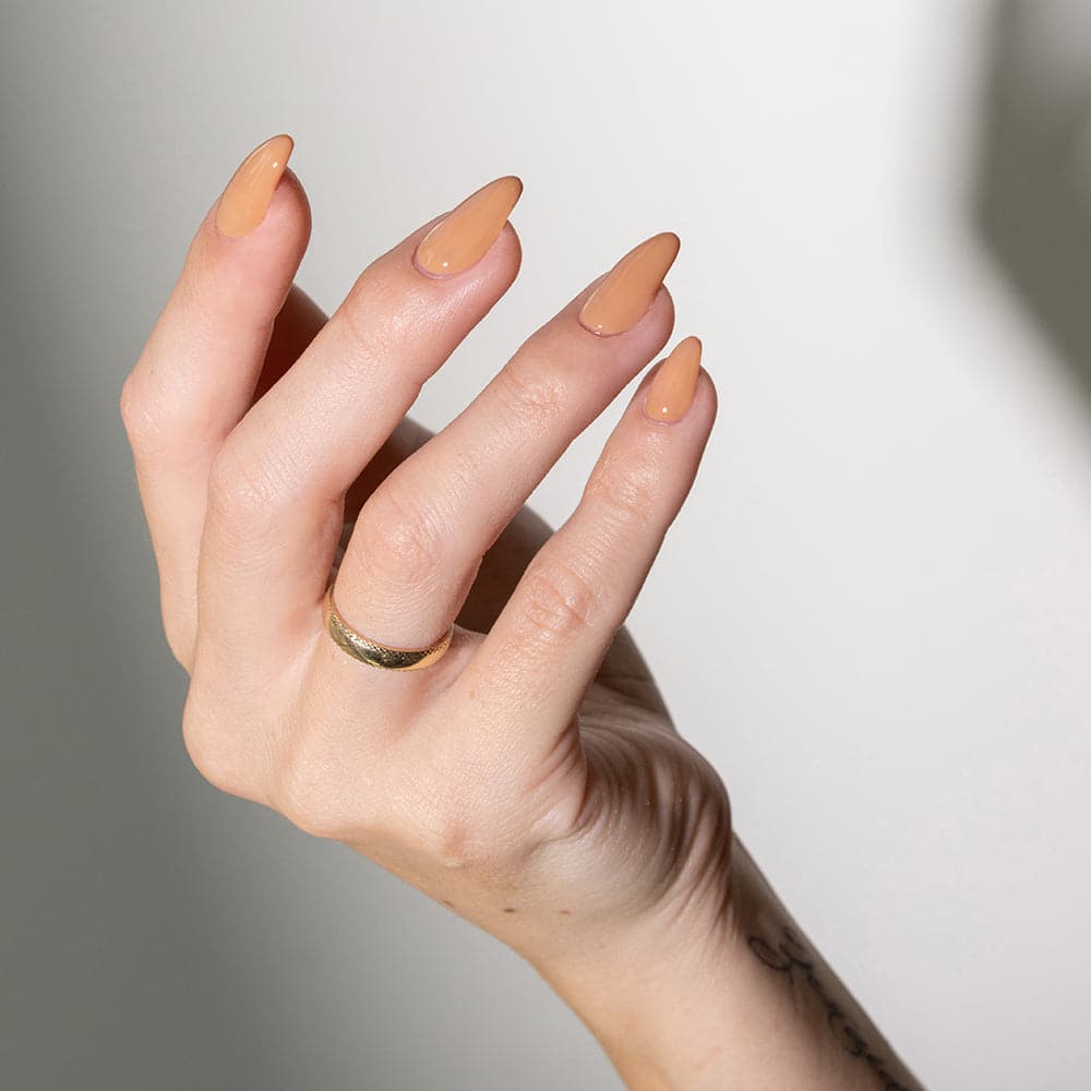 Gelous Chocolate Milk gel nail polish - photographed in Australia on model