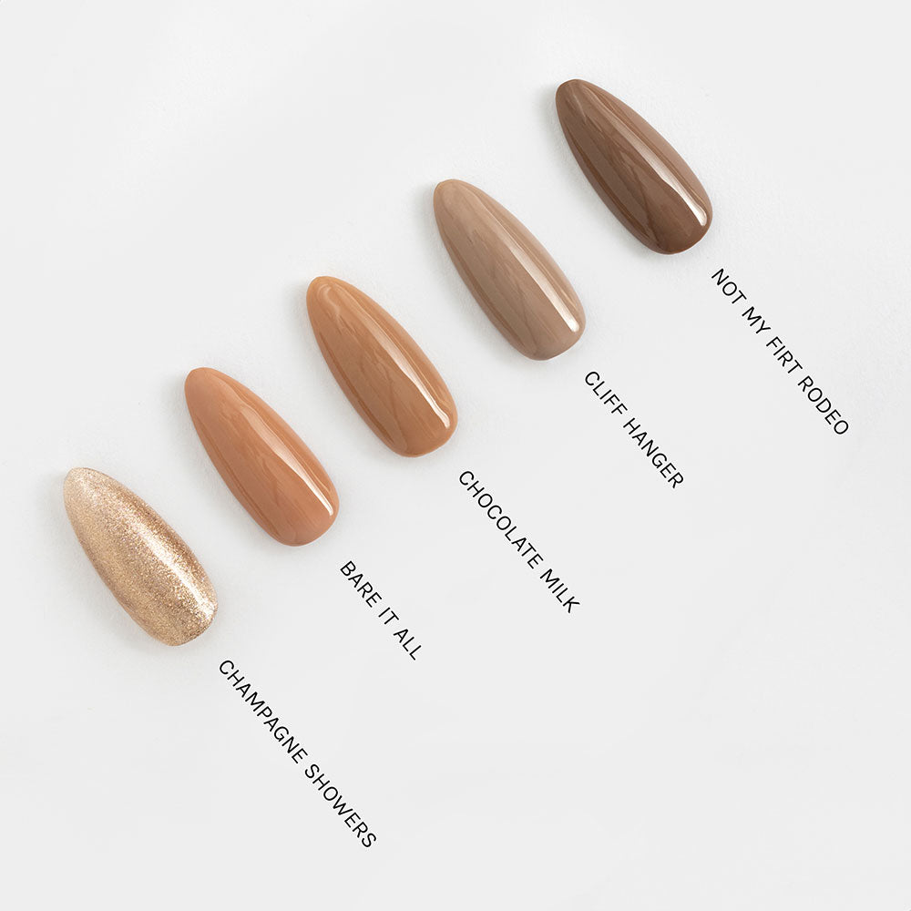 Gelous Chocolate Milk gel nail polish comparison - photographed in Australia