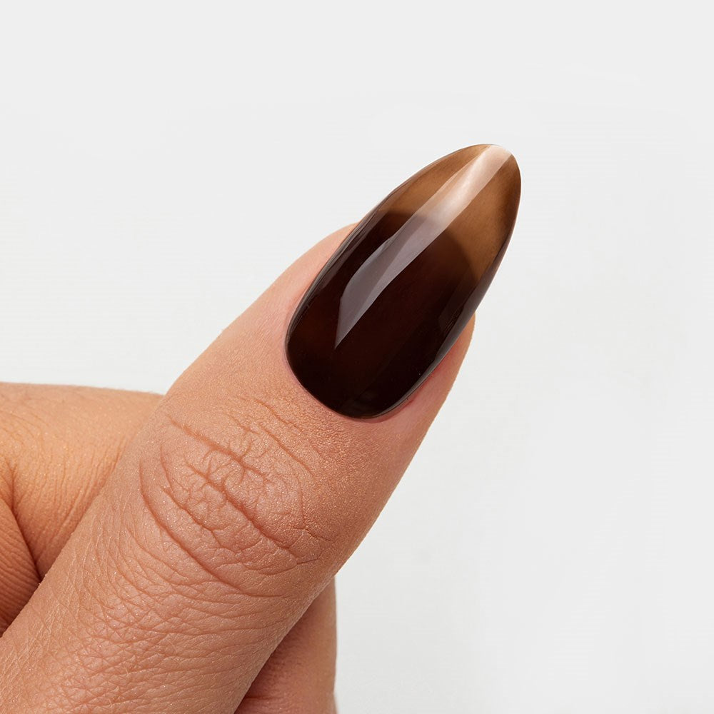Gelous Chestnut gel nail polish - photographed in Australia on model