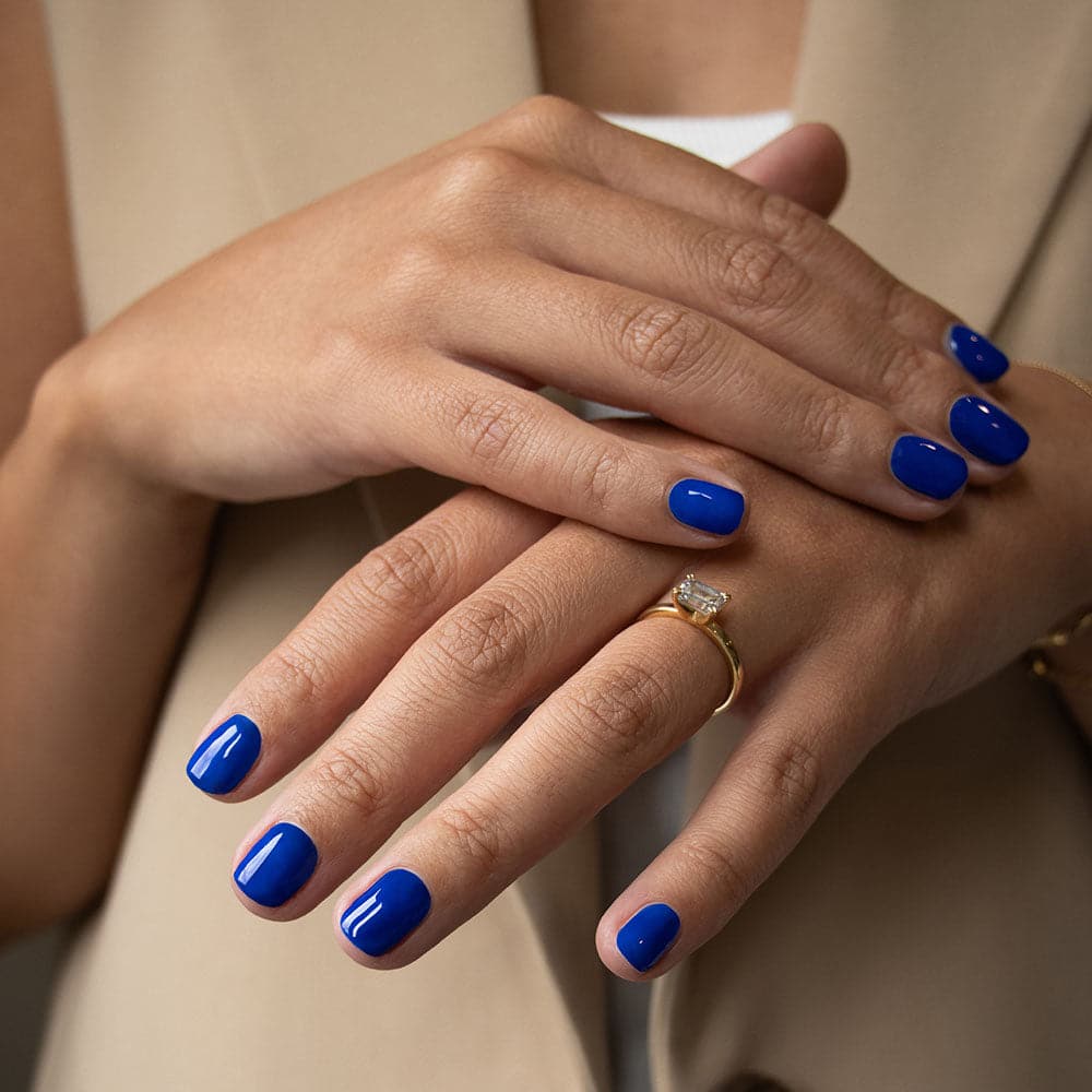 Gelous Cobalt gel nail polish - photographed in Australia on model