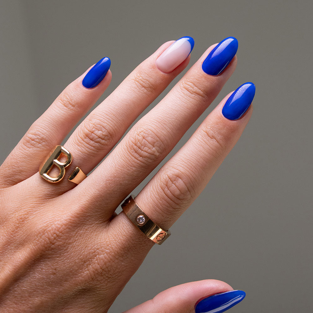 Gelous Cobalt gel nail polish - photographed in Australia on model