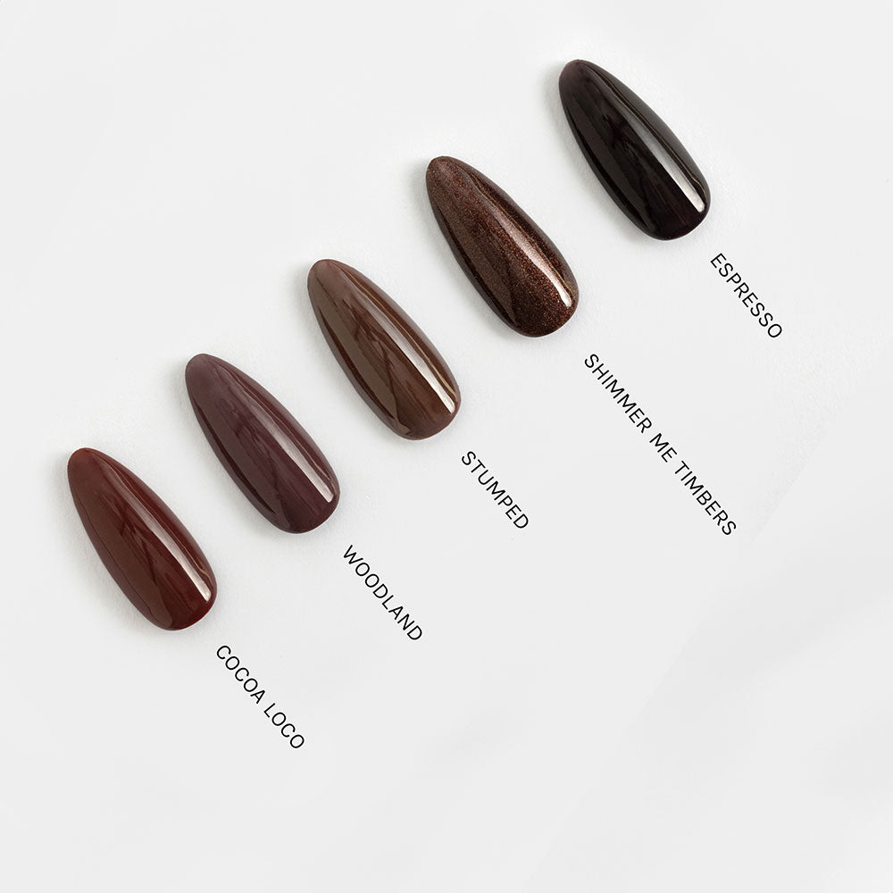 Gelous Cocoa Loco gel nail polish comparison - photographed in Australia