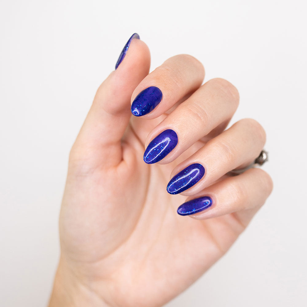 Gelous Deep Blue Sea gel nail polish - photographed in Australia on model