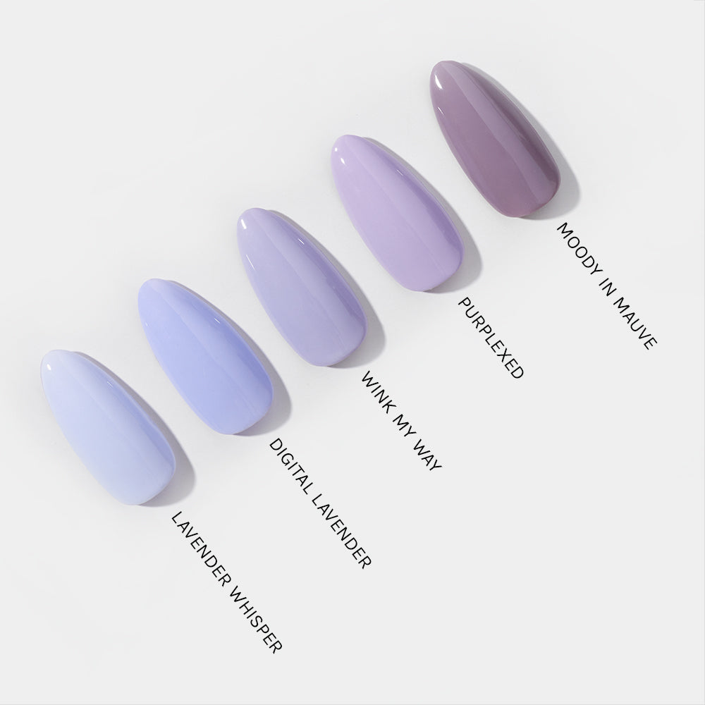 Gelous Digital Lavender gel nail polish comparison - photographed in Australia