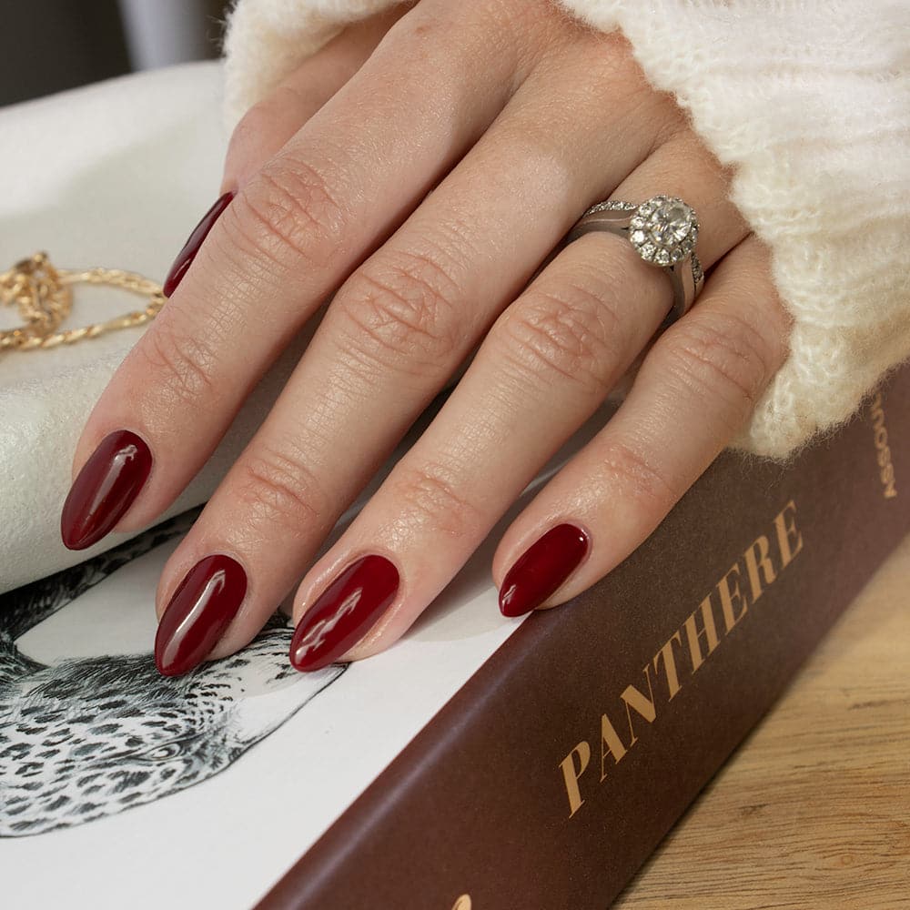 Gelous Dracula&#39;s Bride gel nail polish - photographed in Australia on model