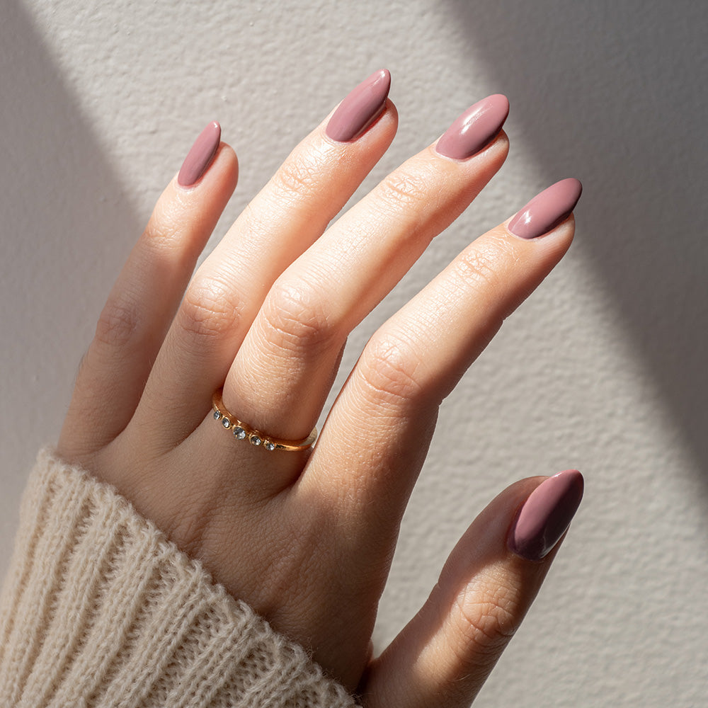 Gelous Earthy Red gel nail polish - photographed in Australia on model