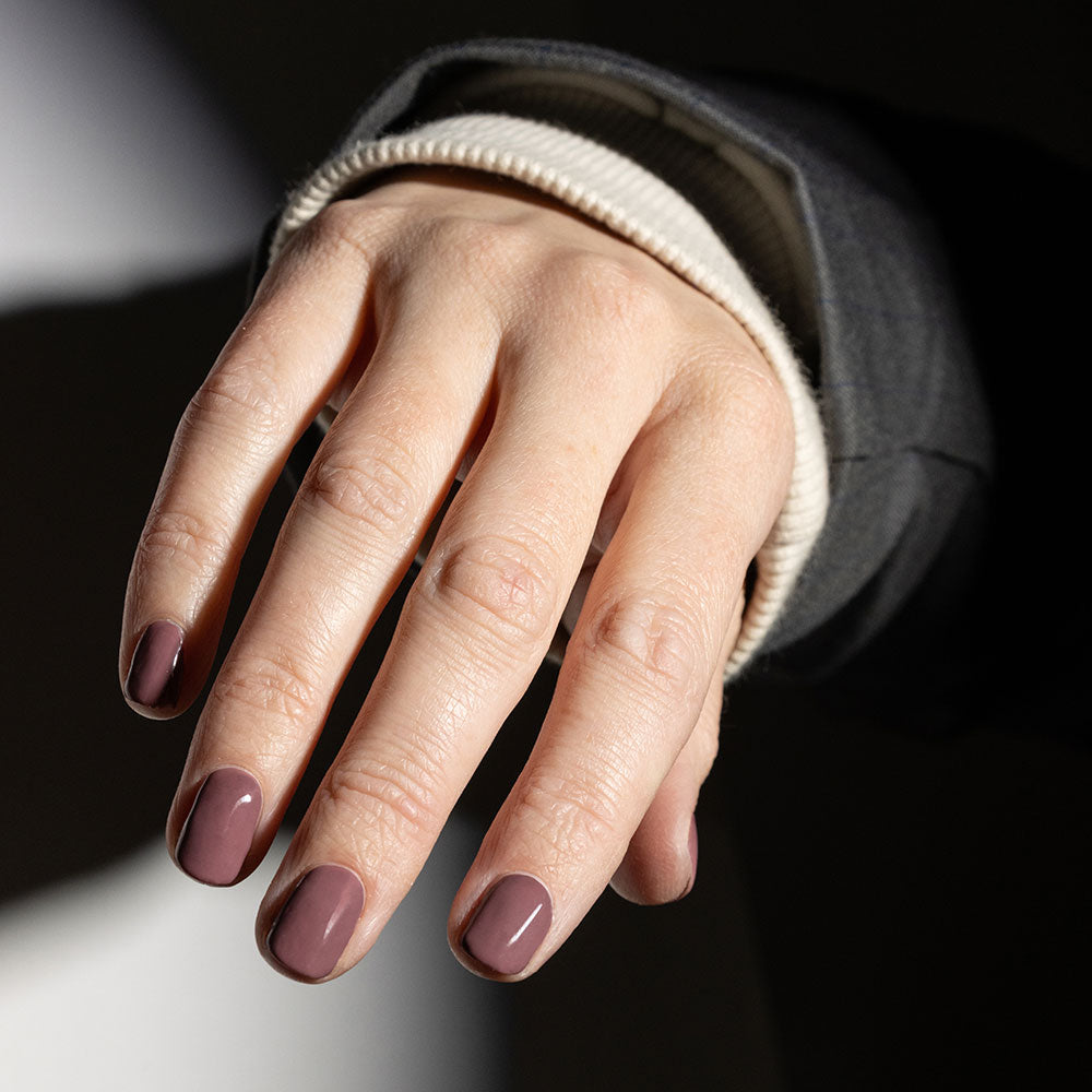 Gelous Earthy Red gel nail polish - photographed in Australia on model