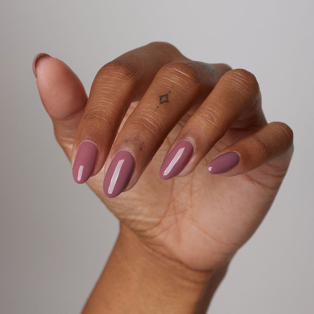 Gelous Earthy Red gel nail polish - photographed in Australia on model