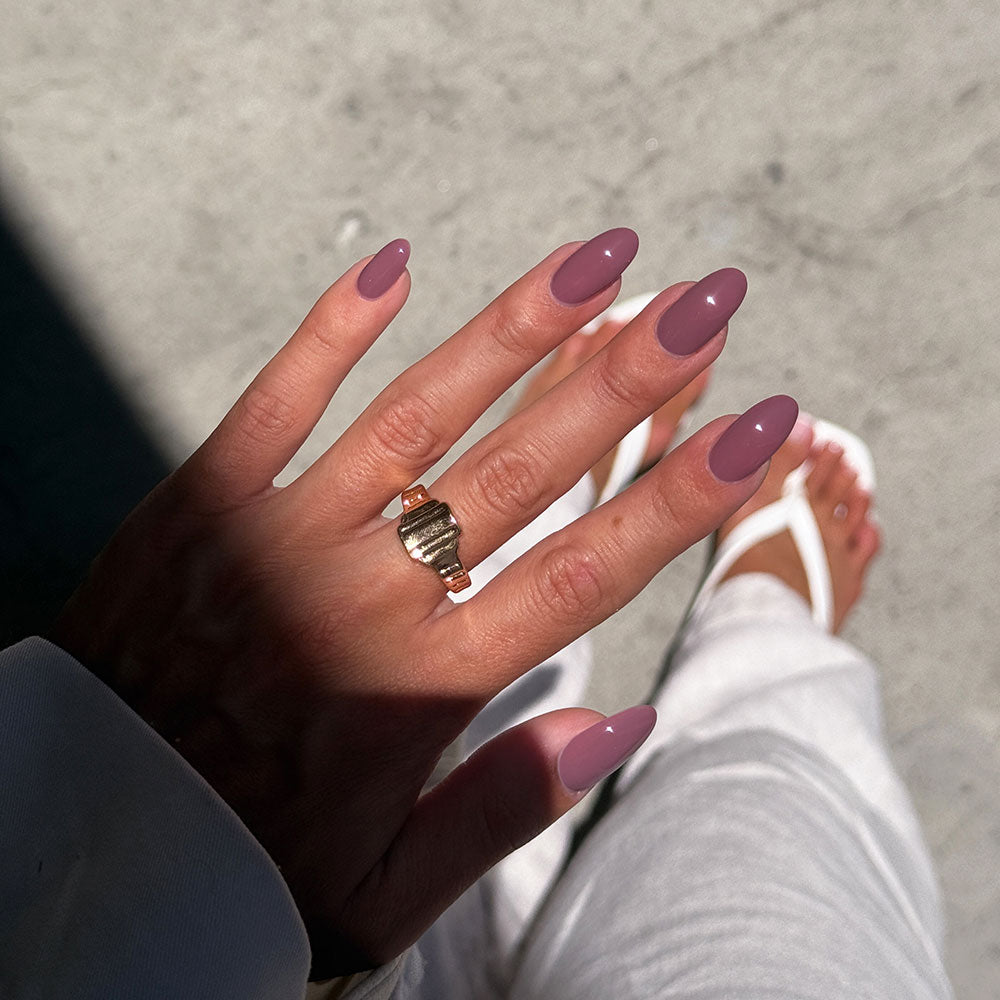 Gelous Earthy Red gel nail polish - photographed in Australia on model