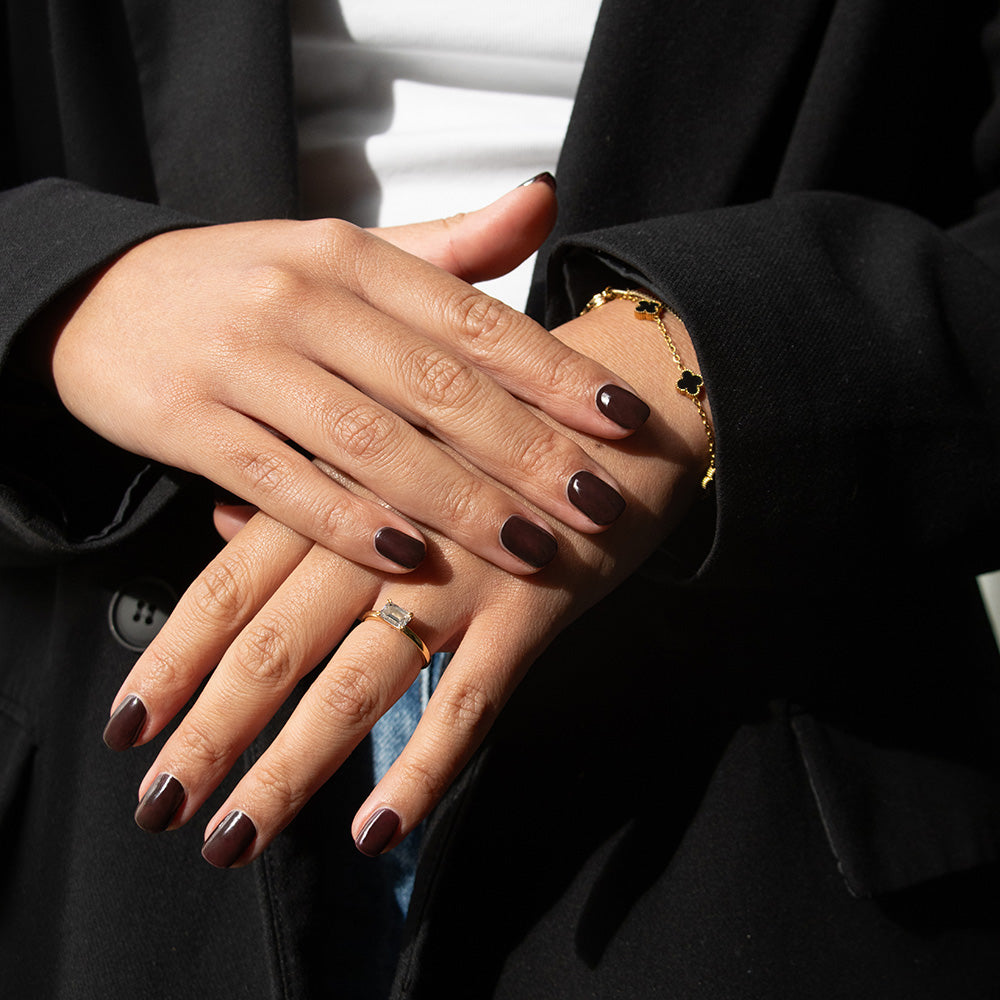 Gelous Espresso gel nail polish swatch - photographed in Australia