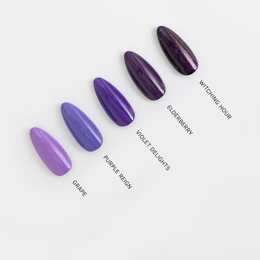 Gelous Grape Jelly gel nail polish comparison - photographed in Australia