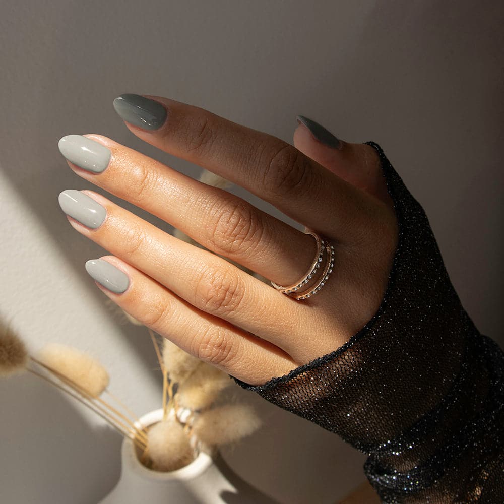 Gelous Grey Skies gel nail polish swatch - photographed in Australia