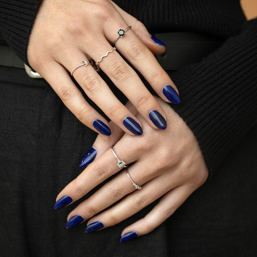 Gelous Into the Blue gel nail polish - photographed in Australia on model