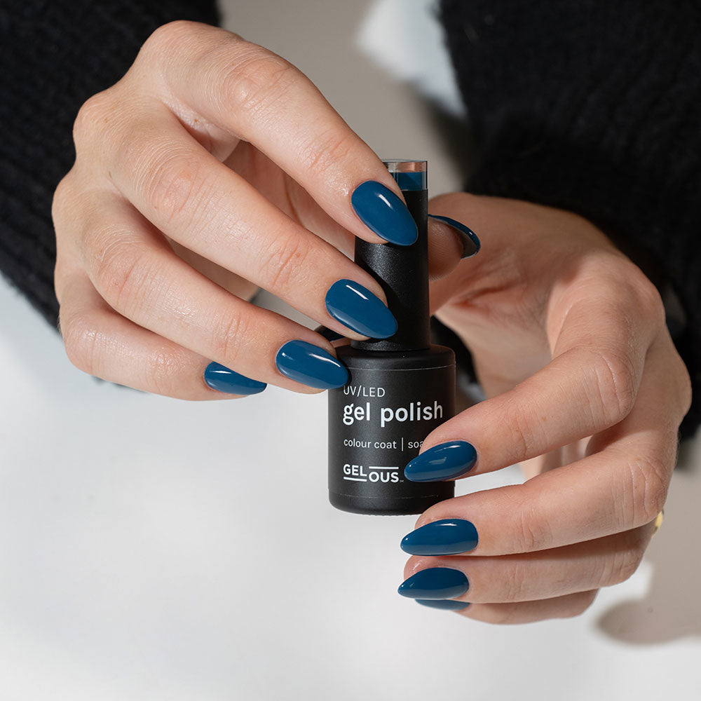 Gelous In the Navy HEMA & TPO Free gel nail polish - photographed in Australia on model