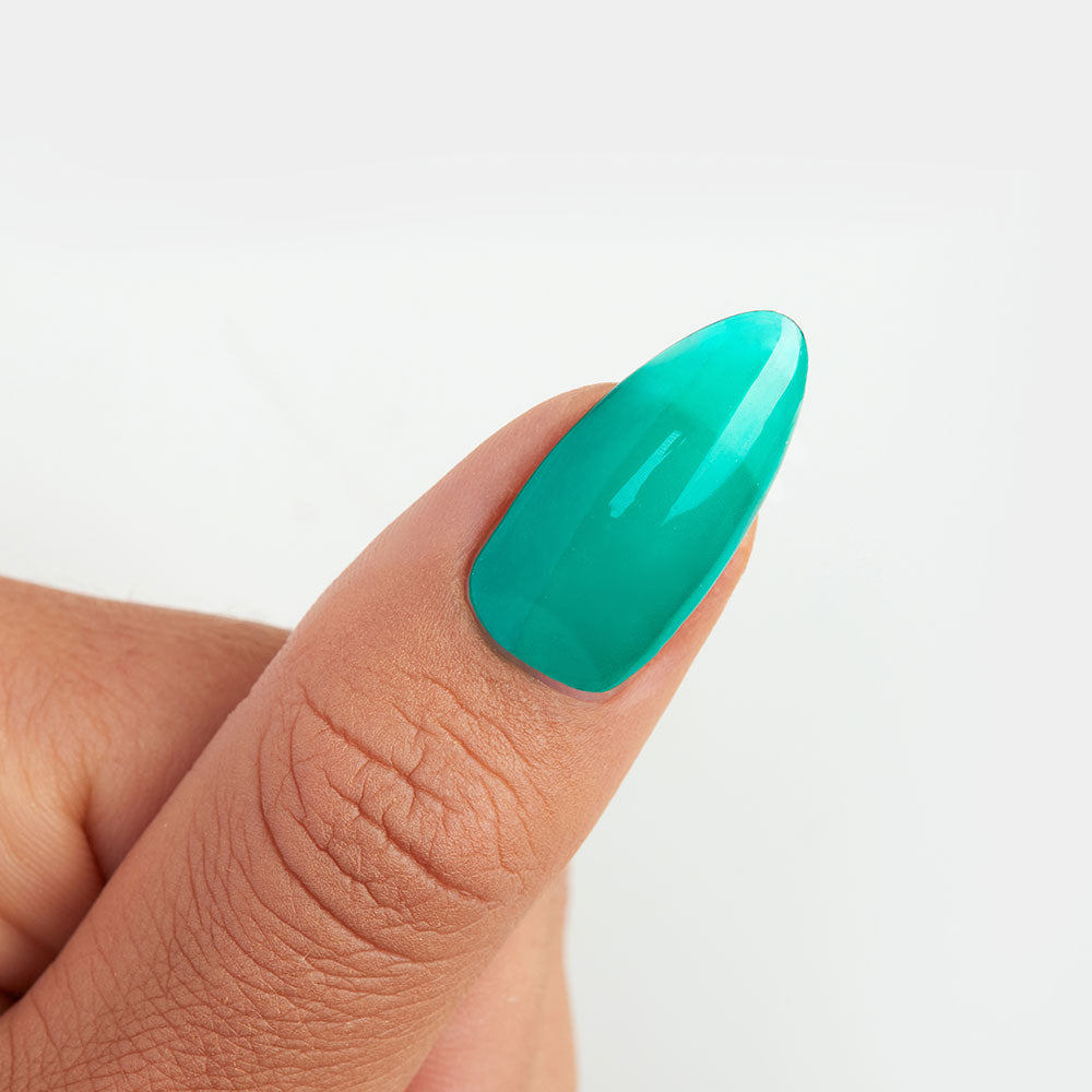 Gelous Green Jelly gel nail polish - photographed in Australia on model