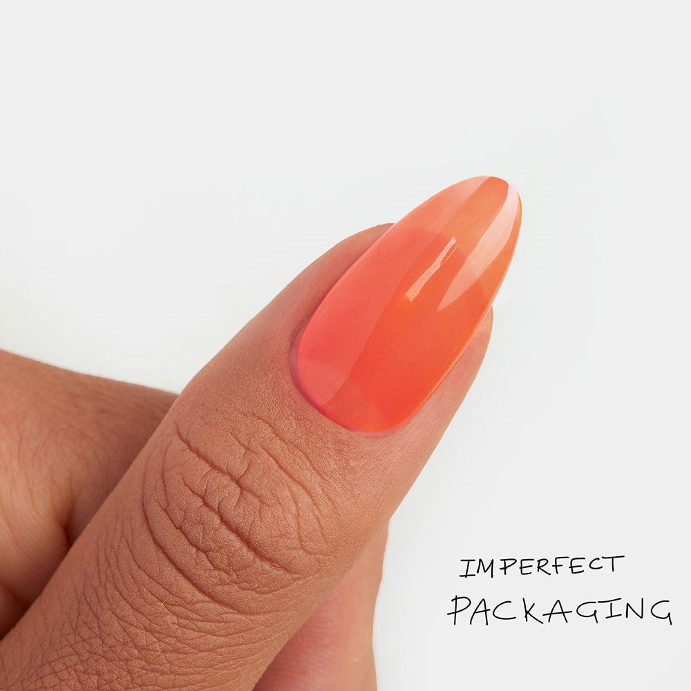 Gelous Imperfect Orange Jelly gel nail polish - photographed in Australia on model