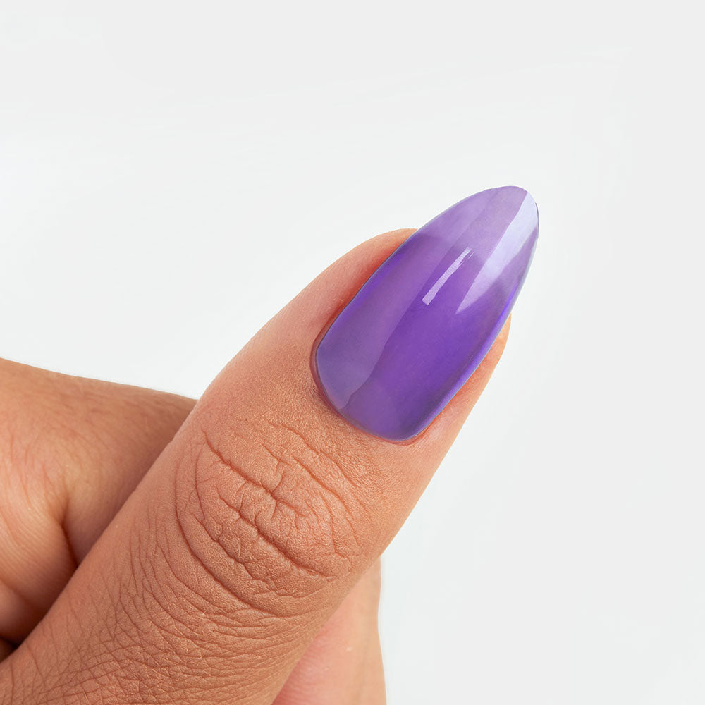 Gelous Purple Jelly gel nail polish - photographed in Australia on model