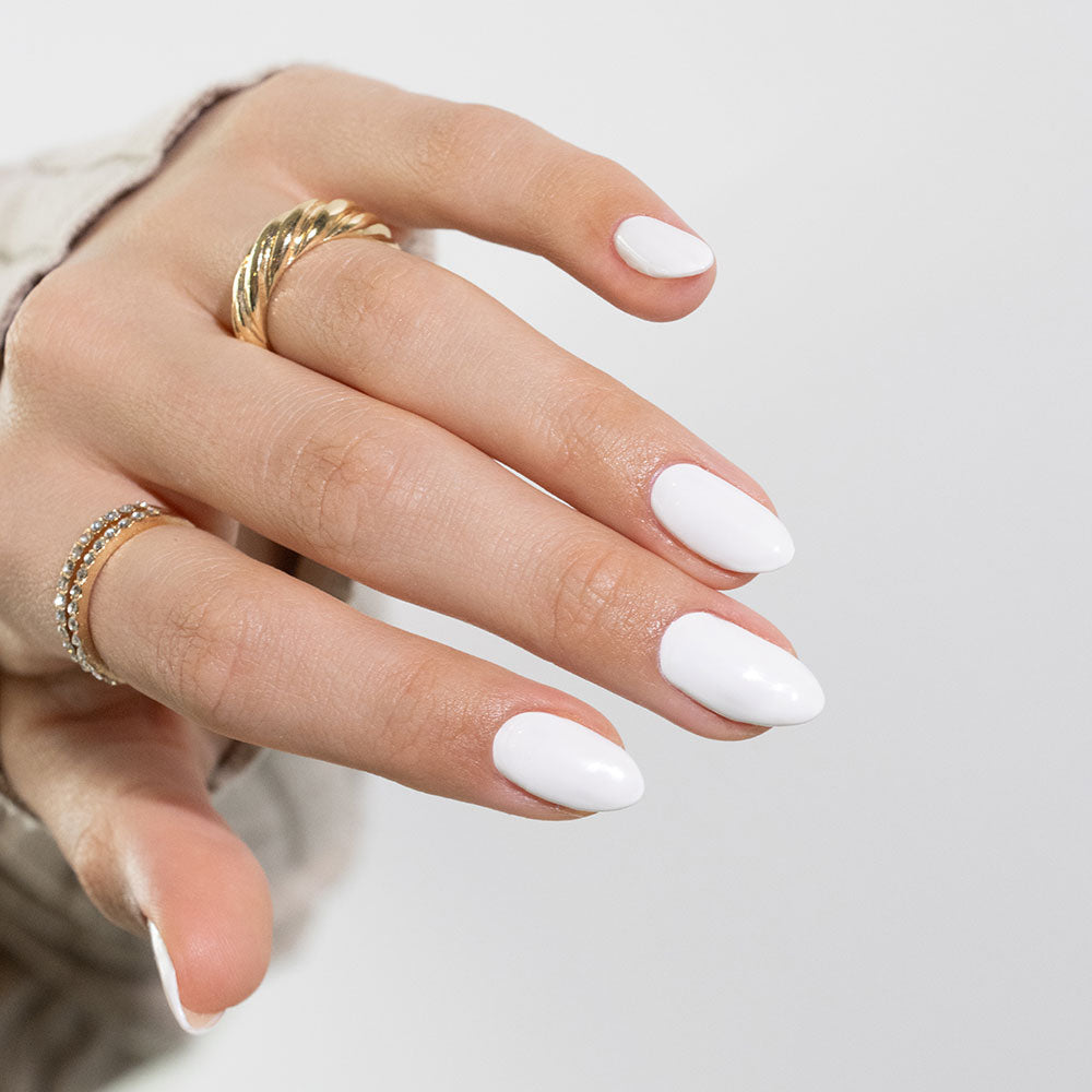 Gelous Just White gel nail polish swatch - photographed in Australia