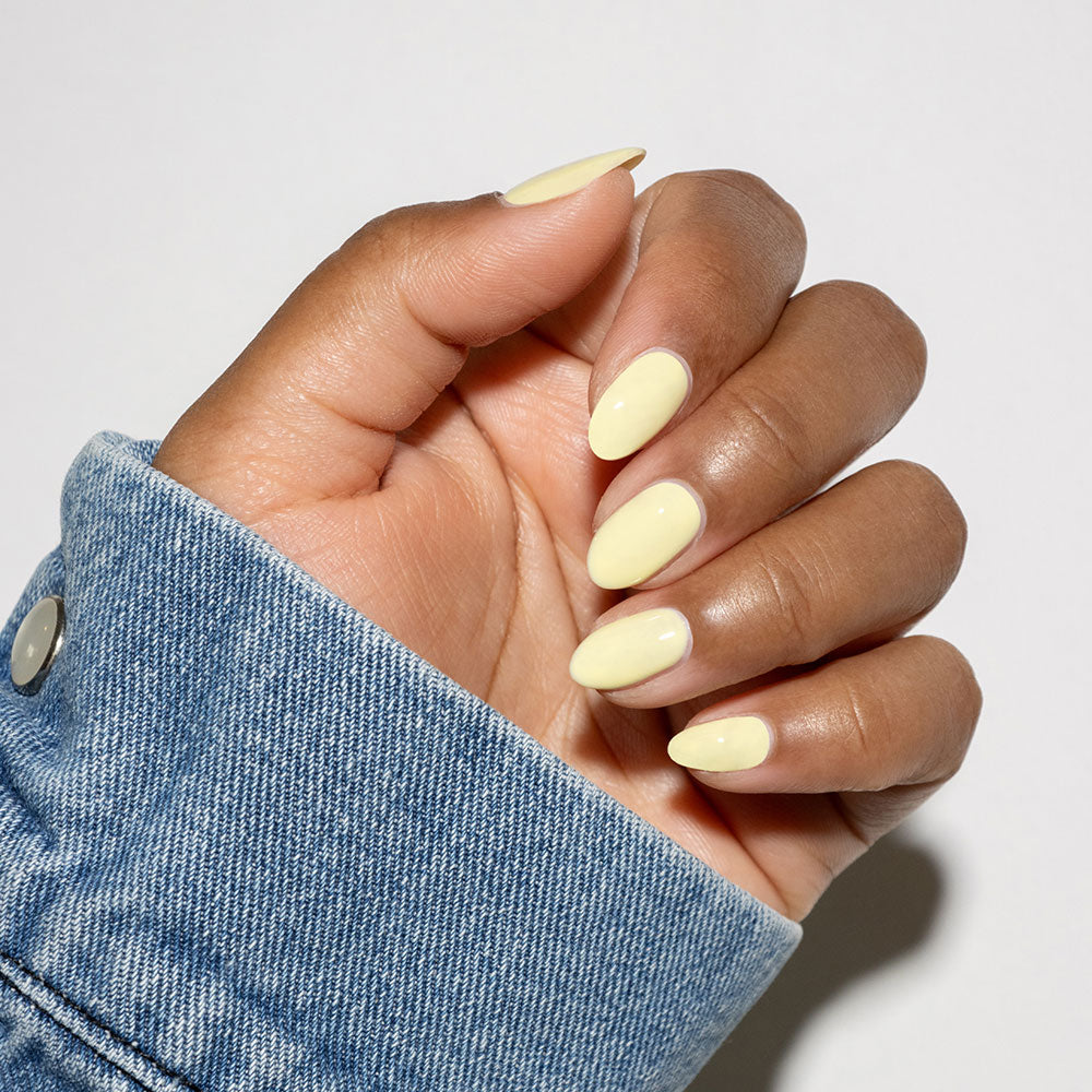 Gelous Lemon Sorbet gel nail polish - photographed in Australia on model