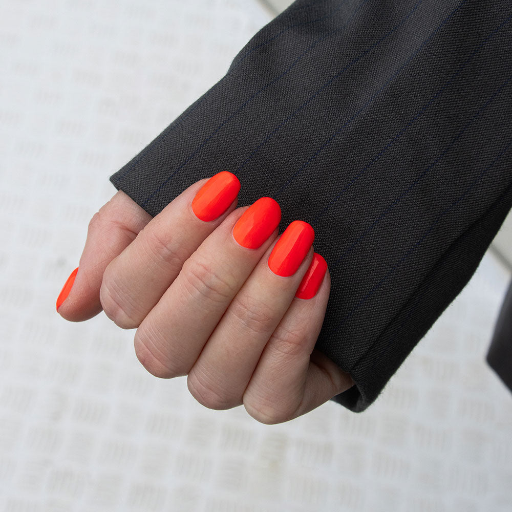 Gelous Lady in Red gel nail polish swatch - photographed in Australia