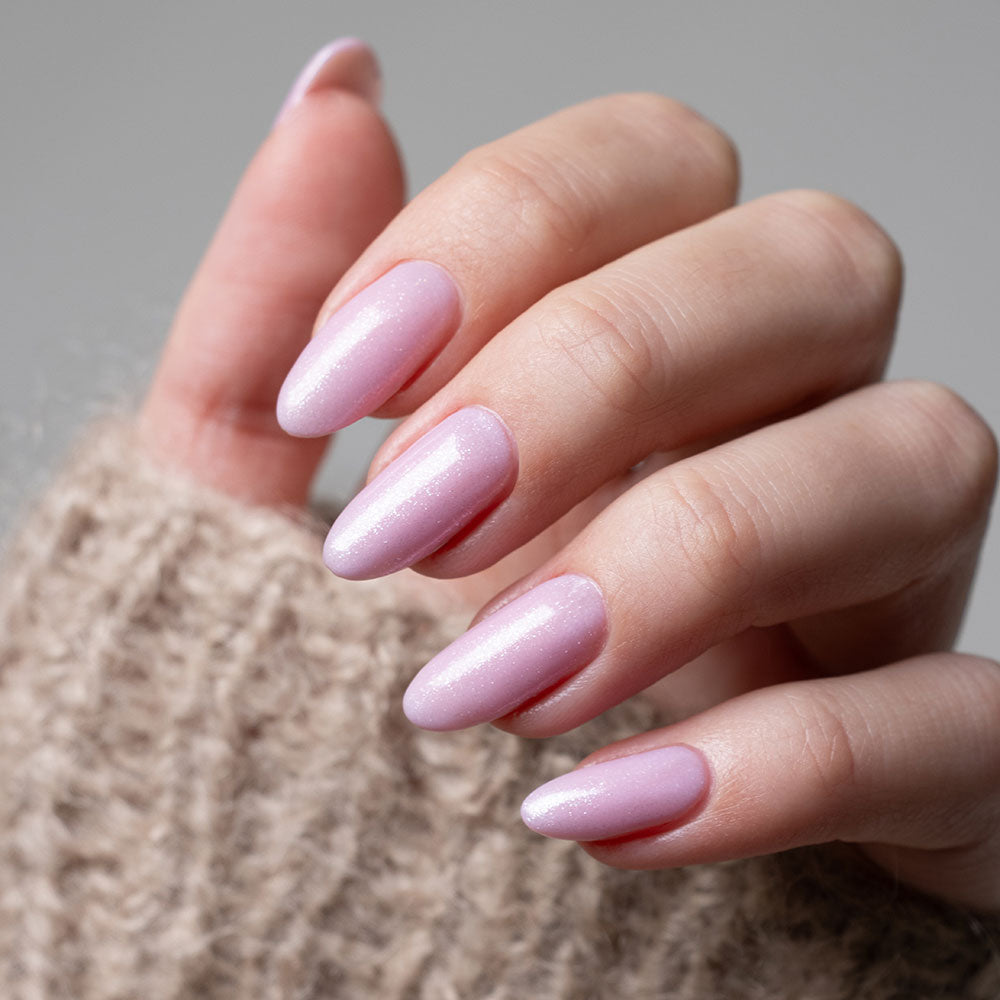 Gelous Lilac Ice gel nail polish - photographed in Australia on model