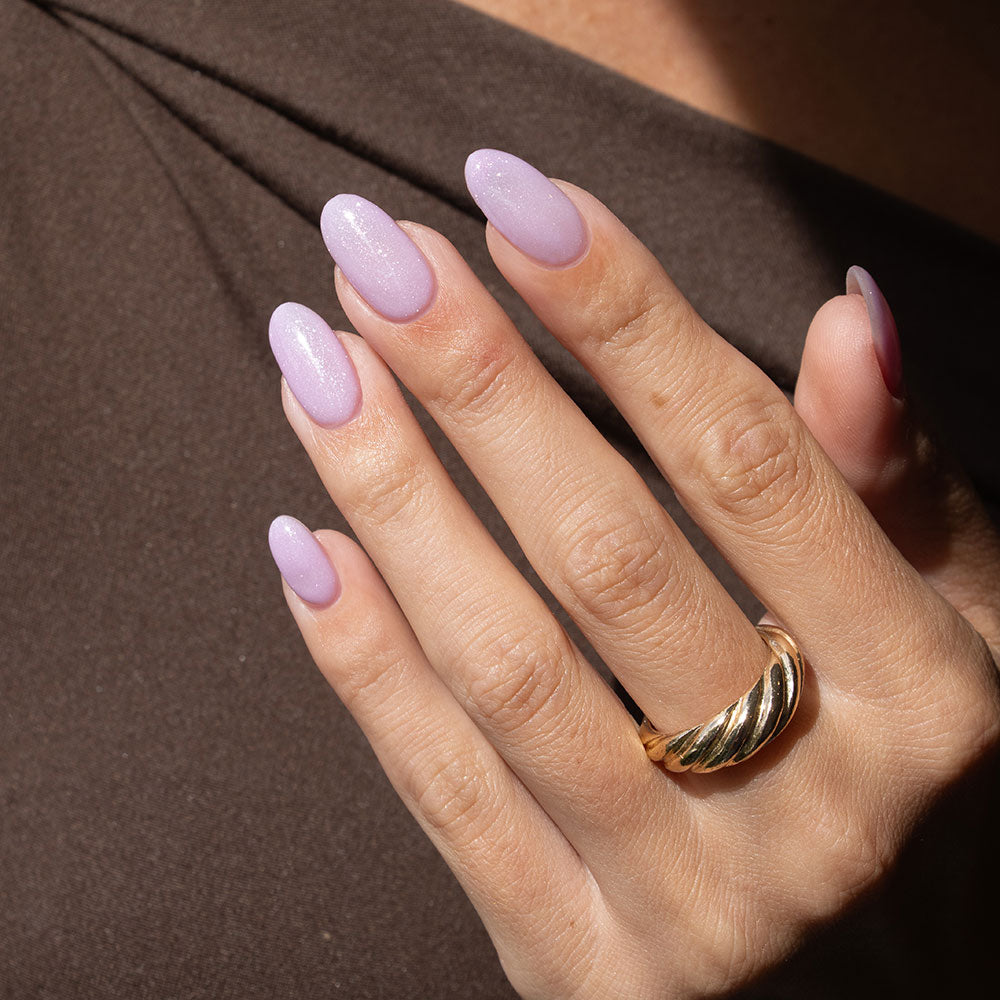 Gelous Lilac Ice gel nail polish - photographed in Australia on model