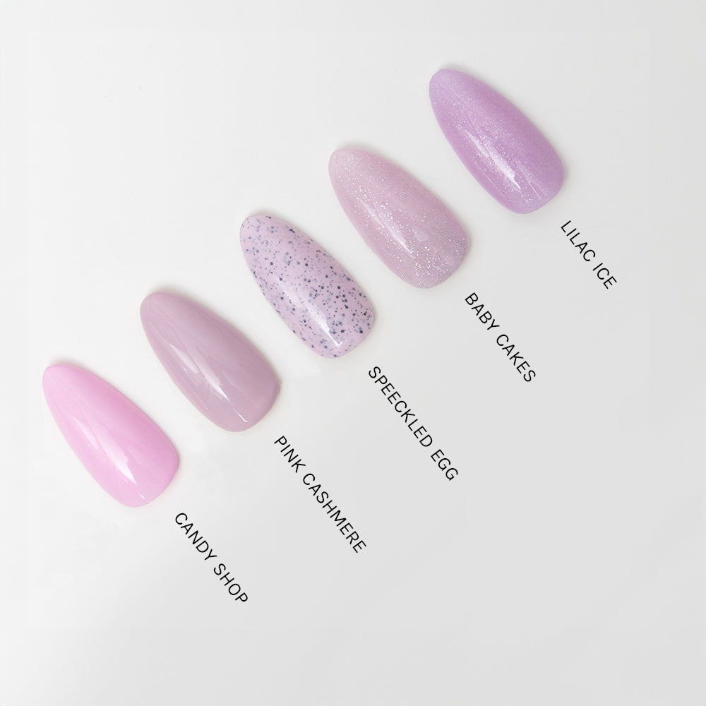 Gelous Lilac Ice gel nail polish comparison - photographed in Australia