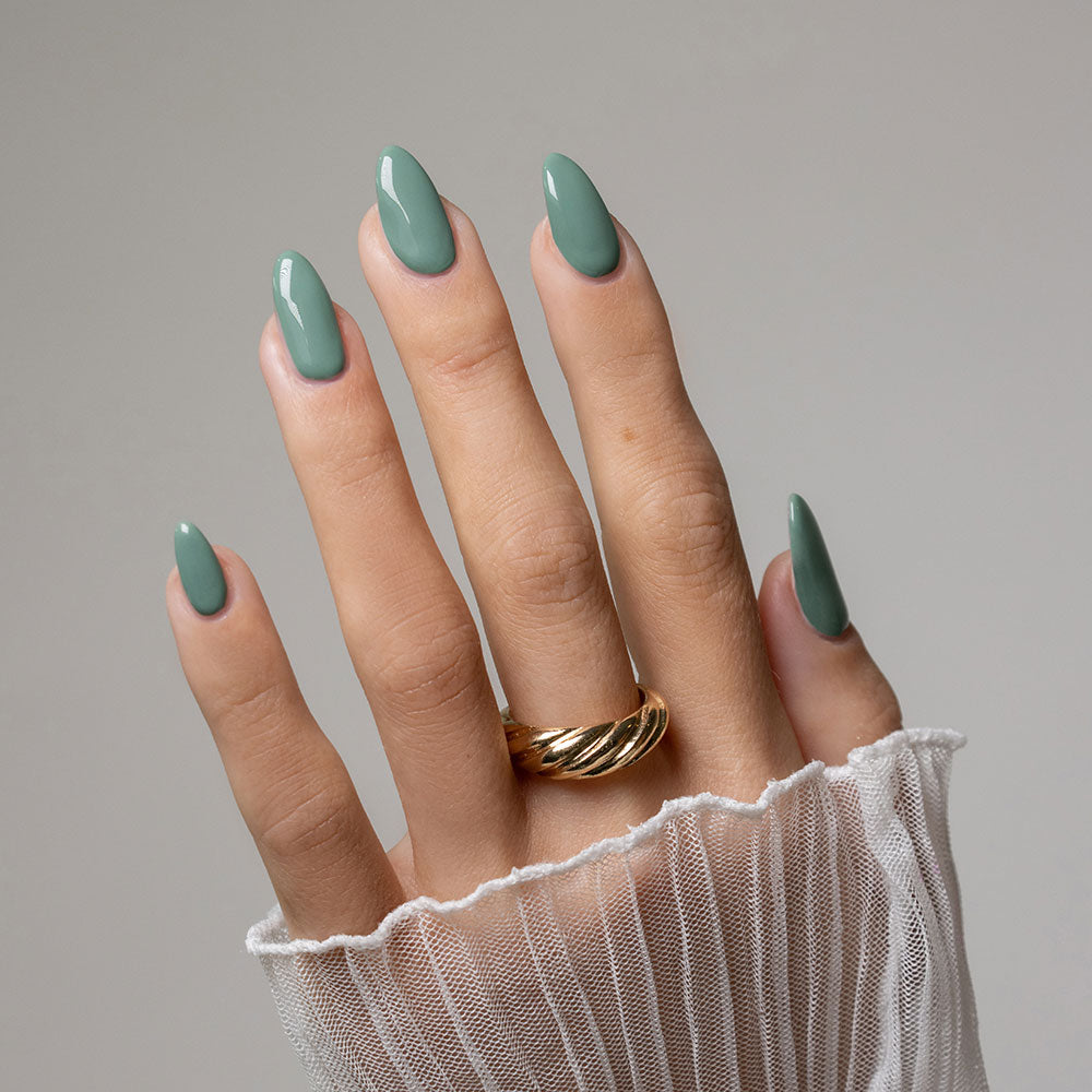 Gelous Moss Hysteria gel nail polish - photographed in Australia on model