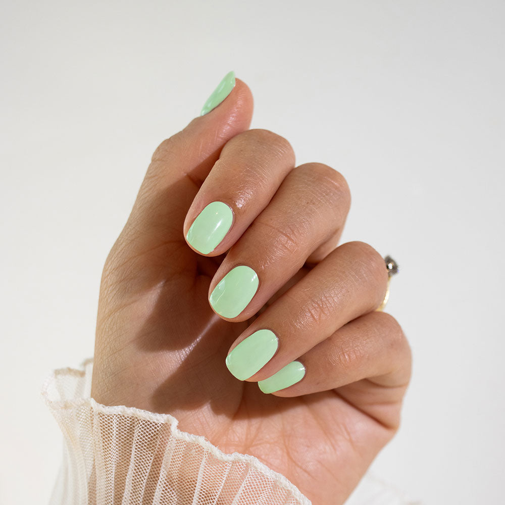 Gelous Mint to Be gel nail polish - photographed in Australia on model