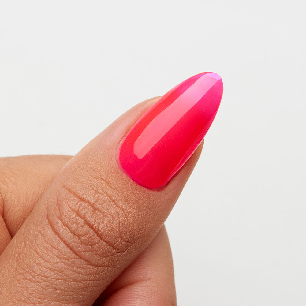 Gelous Neon Pink gel nail polish swatch - photographed in Australia