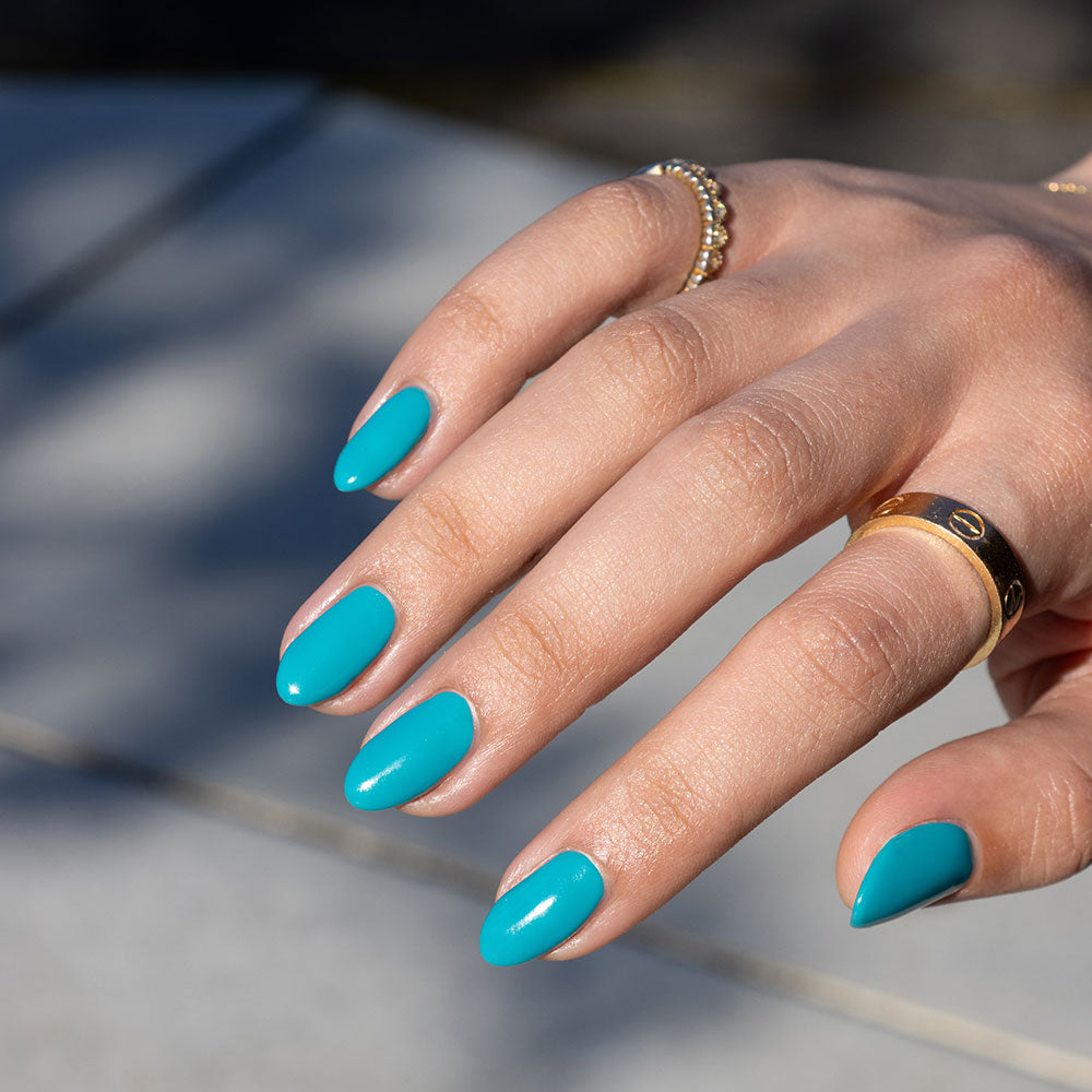 Gelous Ocean Breeze gel nail polish - photographed in Australia on model