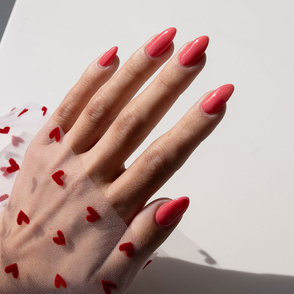 Gelous One in a Melon gel nail polish swatch - photographed in Australia