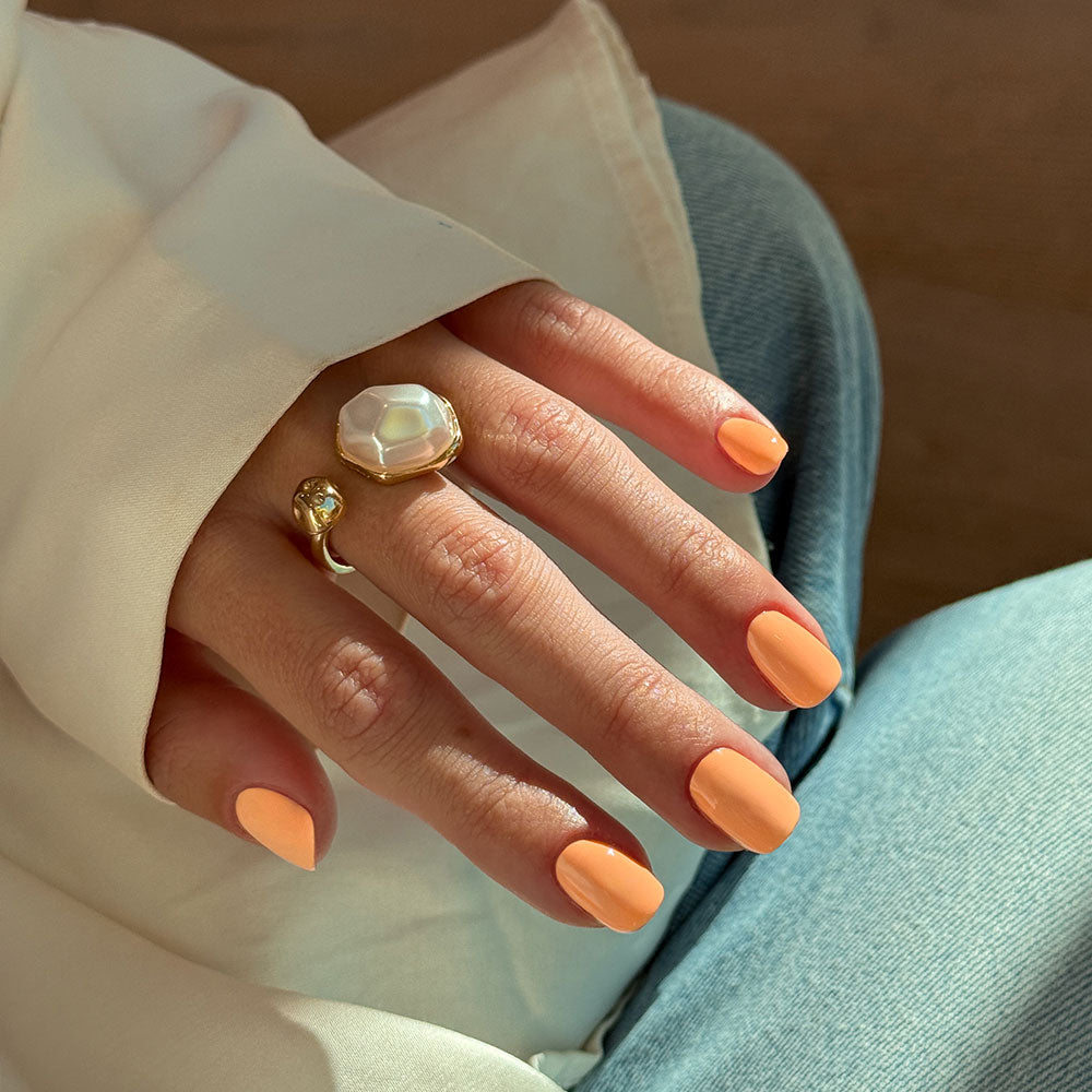 Gelous Orange Sherbet HEMA & TPO-Free gel nail polish swatch - photographed in Australia